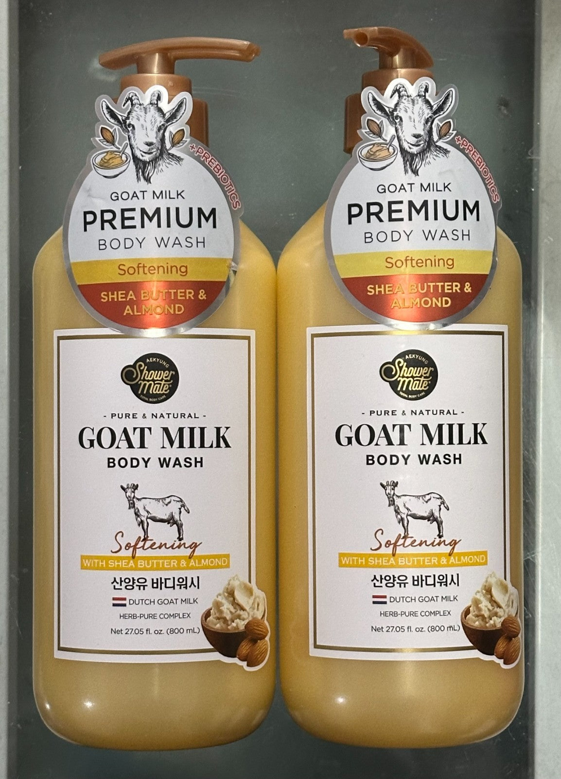 Natural Goat Milk Body Wash with Shea Butter & Almond - 2 Pack