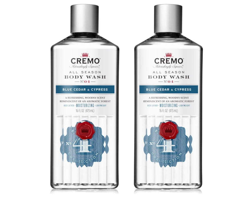 Cremo All Season Body Wash No. 4 Blue Cedar & Cypress 16oz Pack of 2