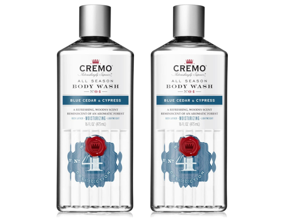 Cremo All Season Body Wash No. 4 Blue Cedar & Cypress 16oz Pack of 2