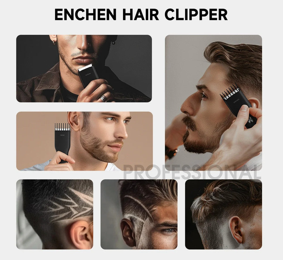 Cordless Hair Clipper with Ceramic Blade, Adjustable 0.7-21mm, Rechargeable Trimmer