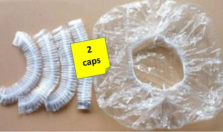 Disposable Shower Caps - Small to Medium Size, 2-Pack