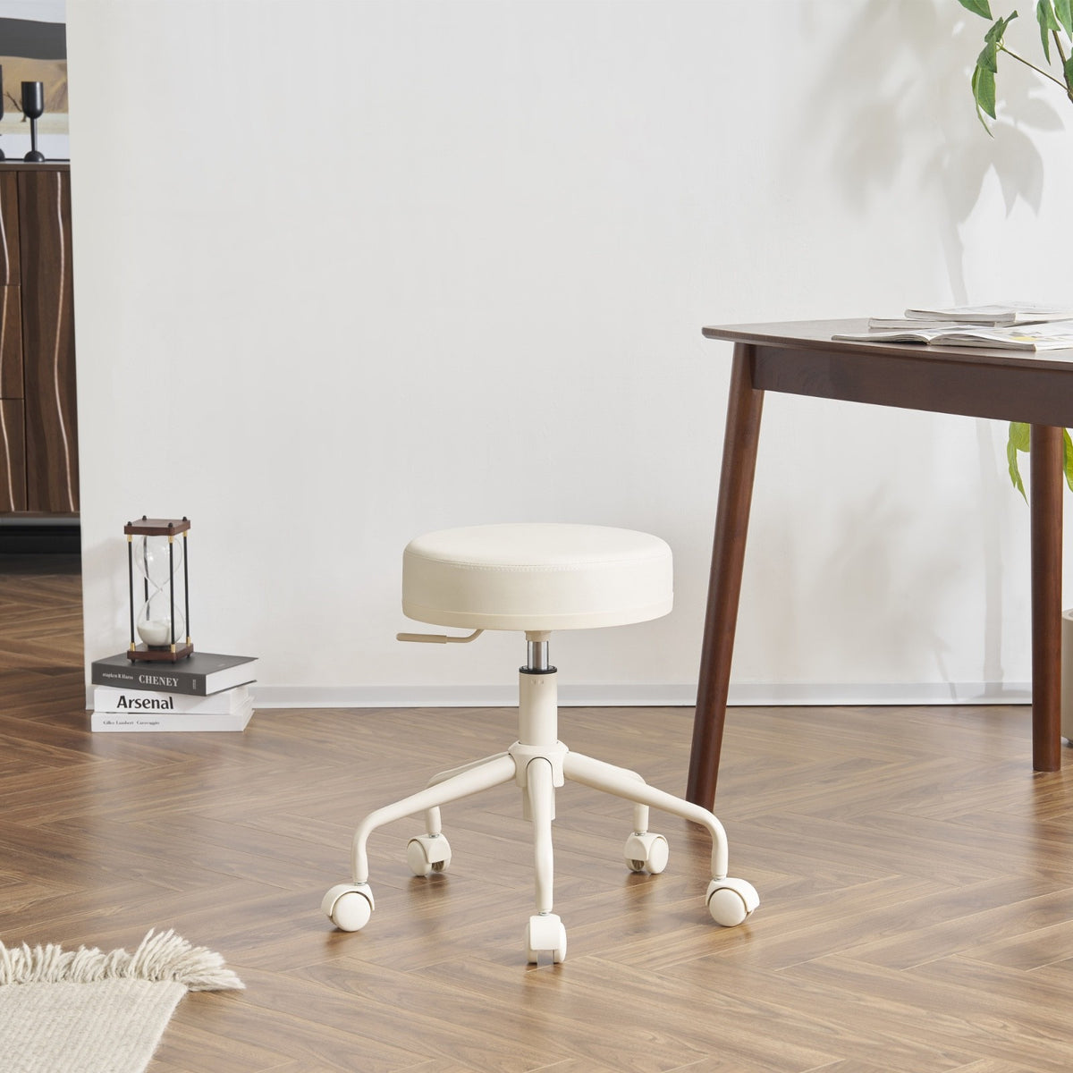 Medical Office Stool - Adjustable Seat, Padded Comfort, Water-Resistant PU Vinyl