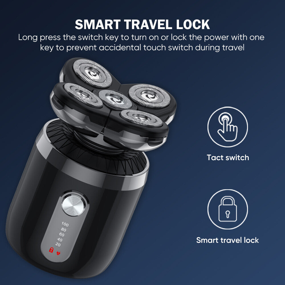 Men Electric Head Shaver Bald Head Razor Wet Dry Rechargeable Rotary Shaver