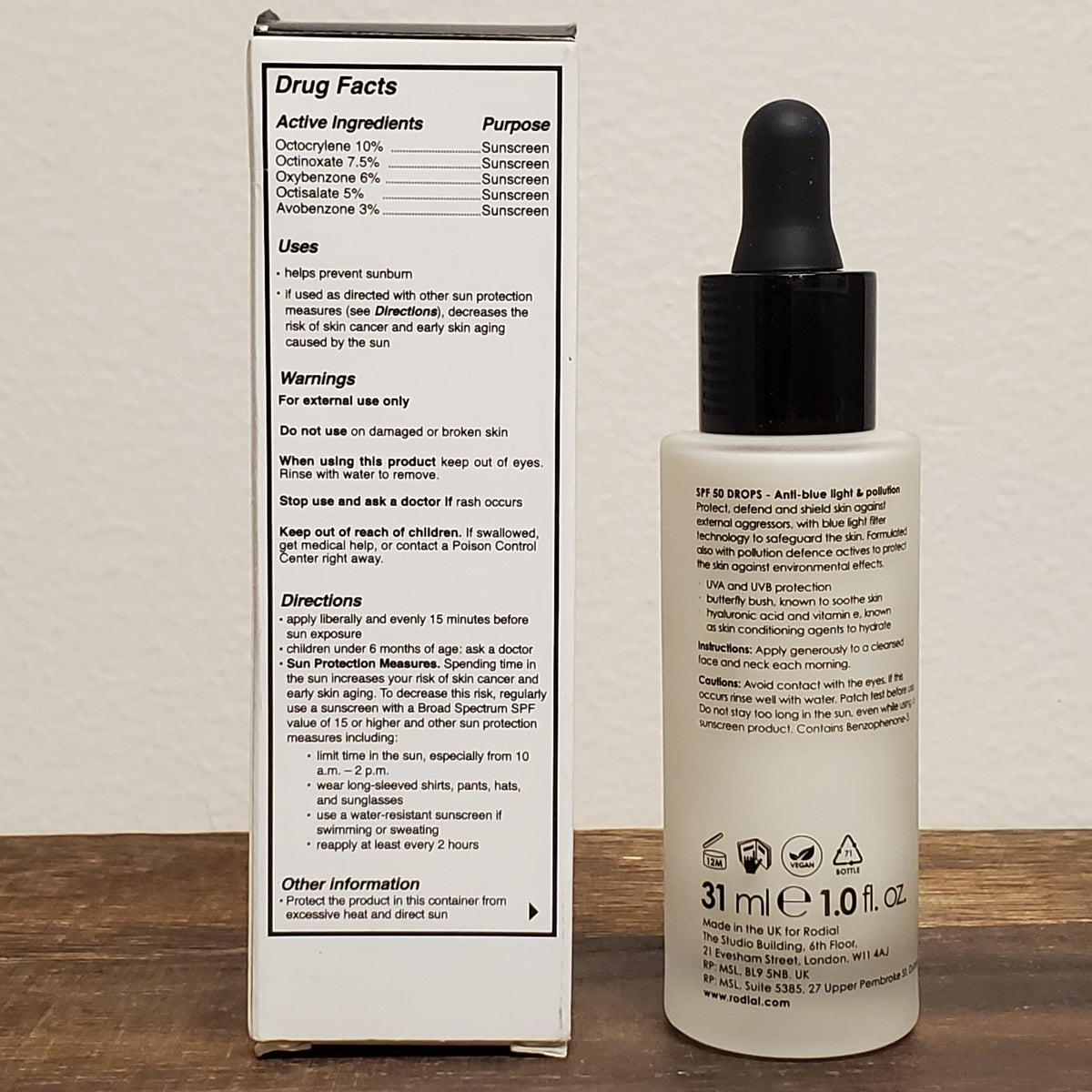 Broad Spectrum SPF 50 Drops with Blue Light & Pollution Protection - Hyaluronic Acid, 1 Oz