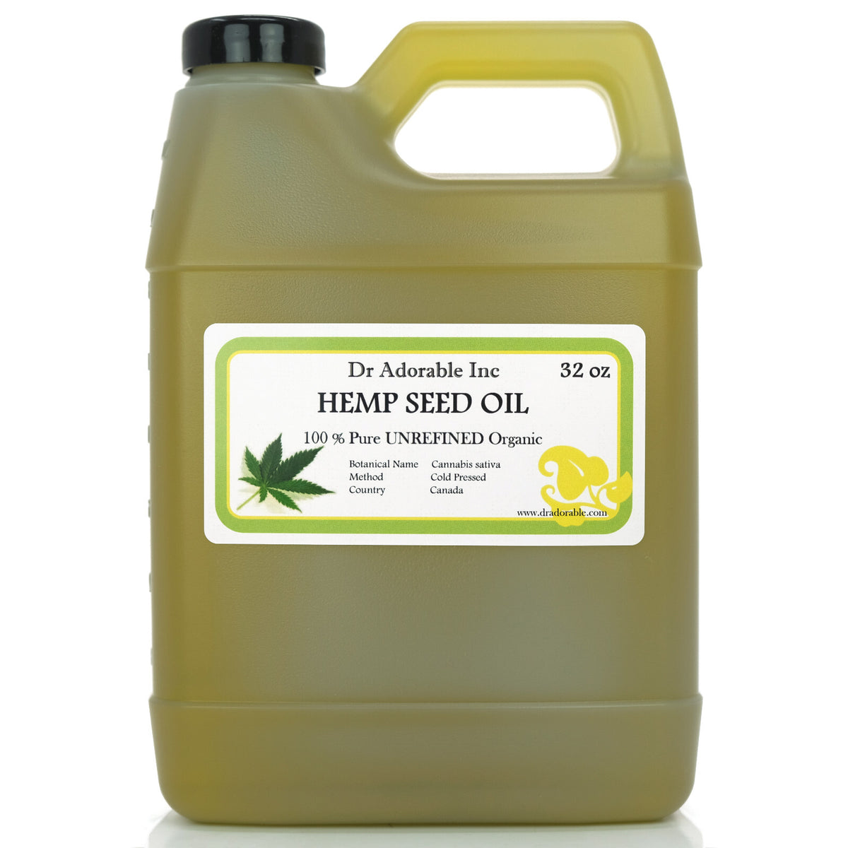 Pure Organic Hemp Seed Oil - Cold Pressed, 32 Oz Food & Skin Use