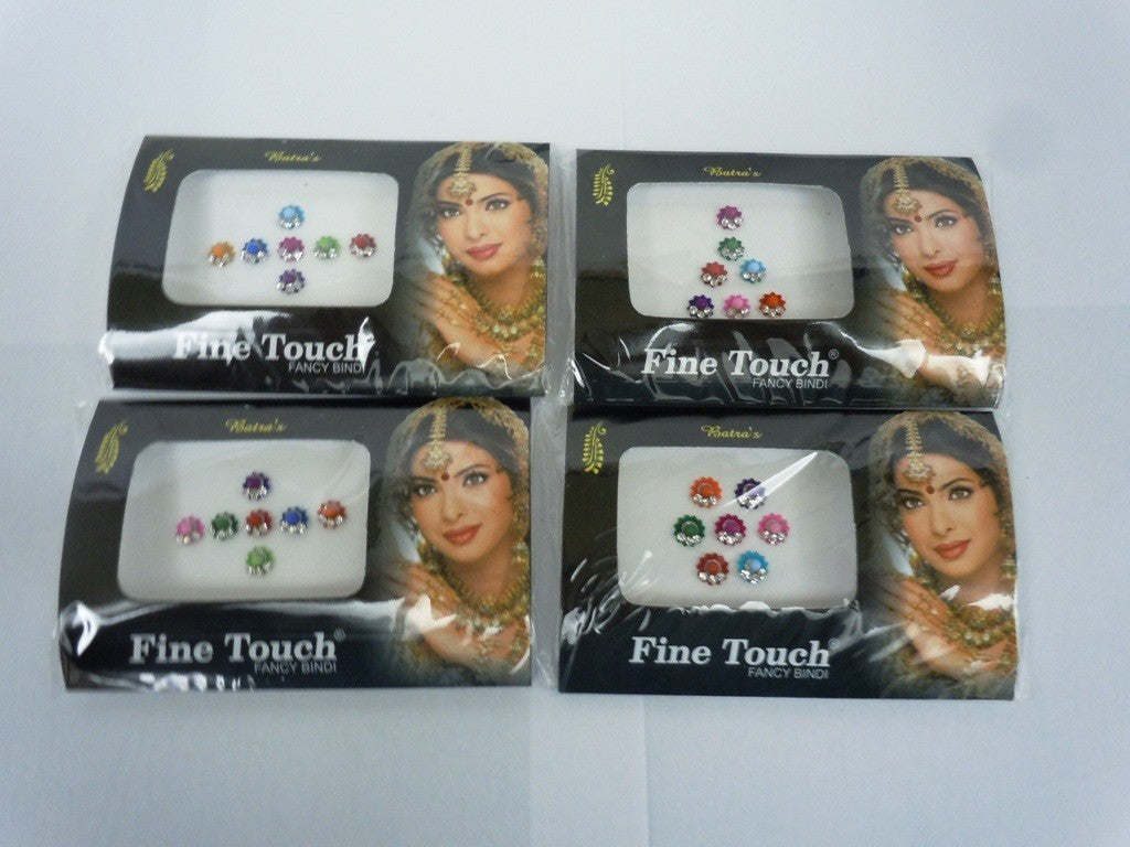 12-Pack Bollywood Bindi Stick-On Tattoos Assorted Colors & Designs