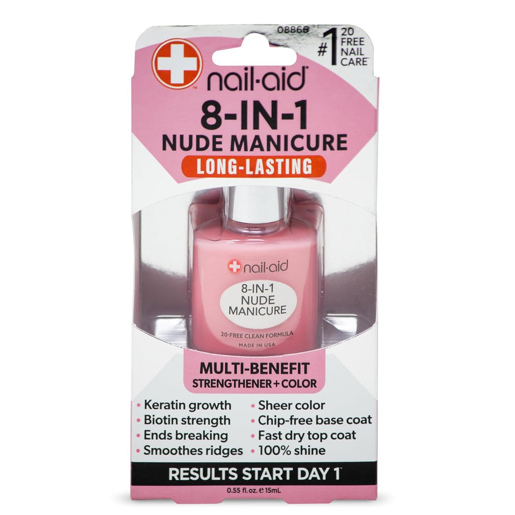 8-in-1 Nail Strengthener & Sheer Nude Top Coat for Healthy Nails
