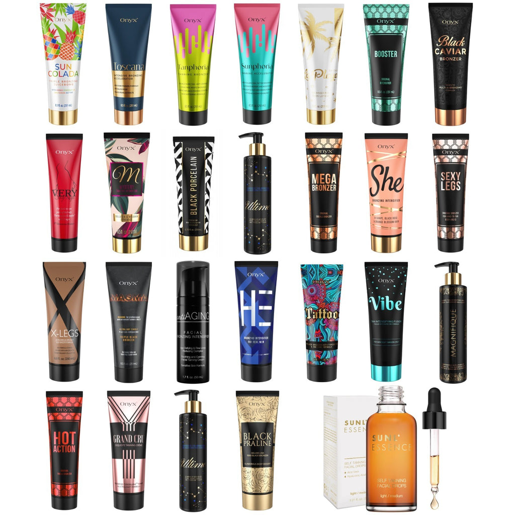 Onyx Tanning Lotions Collection - Indoor & Outdoor Bronzing Accelerators
