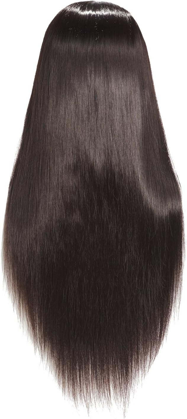 26-28 Inch Synthetic Hair Mannequin Head for Hair Styling, Straight, Free Clamp