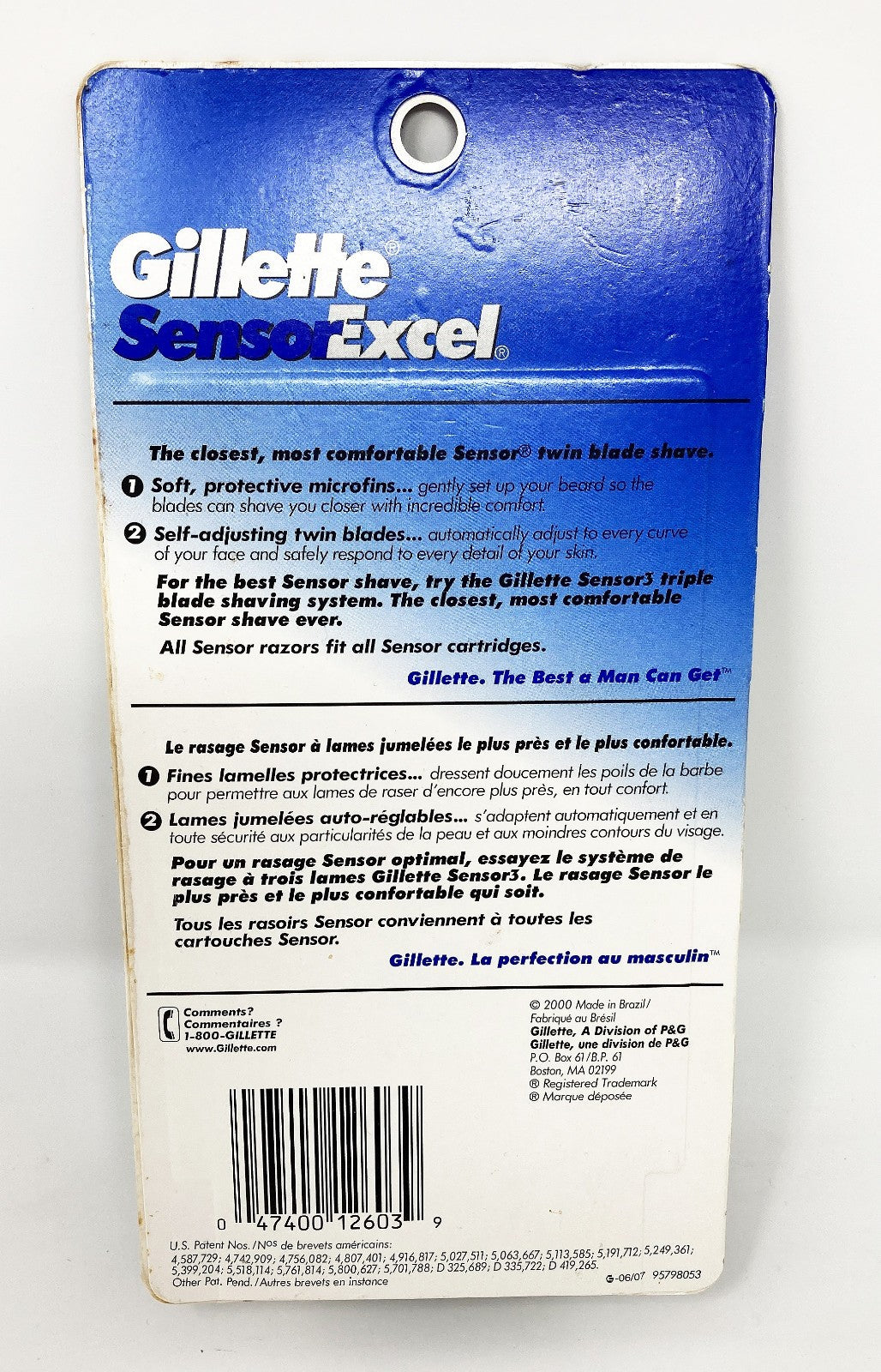 Gillette Sensor Excel Razor Bonus Pack with 3 Cartridges - Men’s Shaving Set