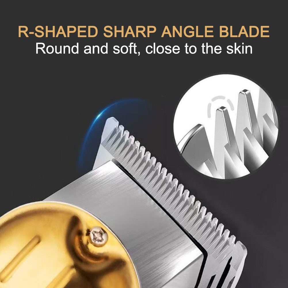 Rechargeable Hair Clipper Kit with Adjustable Blades Metal Body