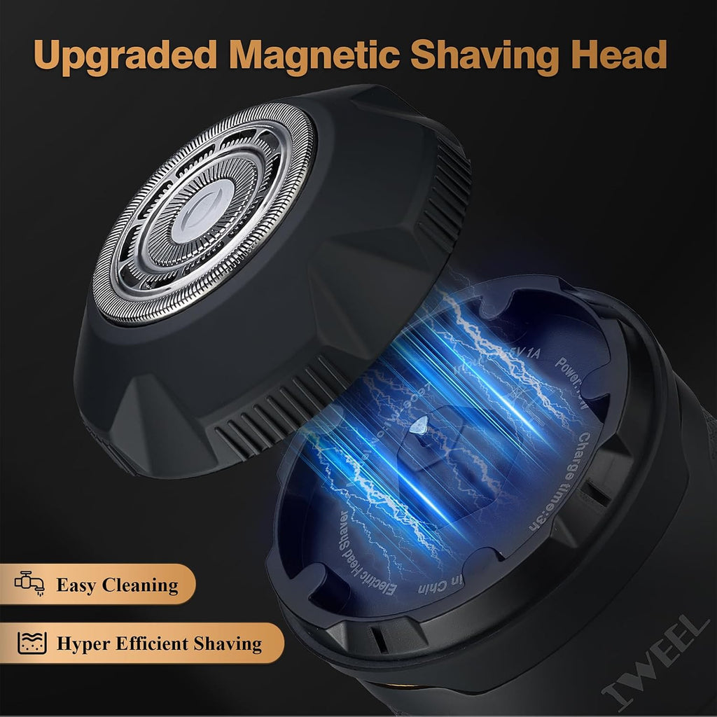 Magnetic Waterproof Head Shaver for Bald Men - Electric Razor, Wet Dry Use