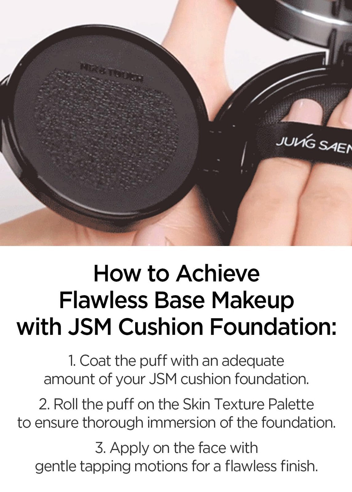 Makeup Powder Puff Set - Natural Cover for Cushion Foundations, Black