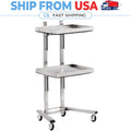 Stainless Steel Salon & Spa Rolling Cart with Foldable Trays - 2 Tier Storage