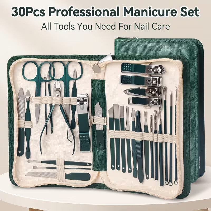 30-Piece Manicure & Pedicure Grooming Kit with Nail Clippers and Tools
