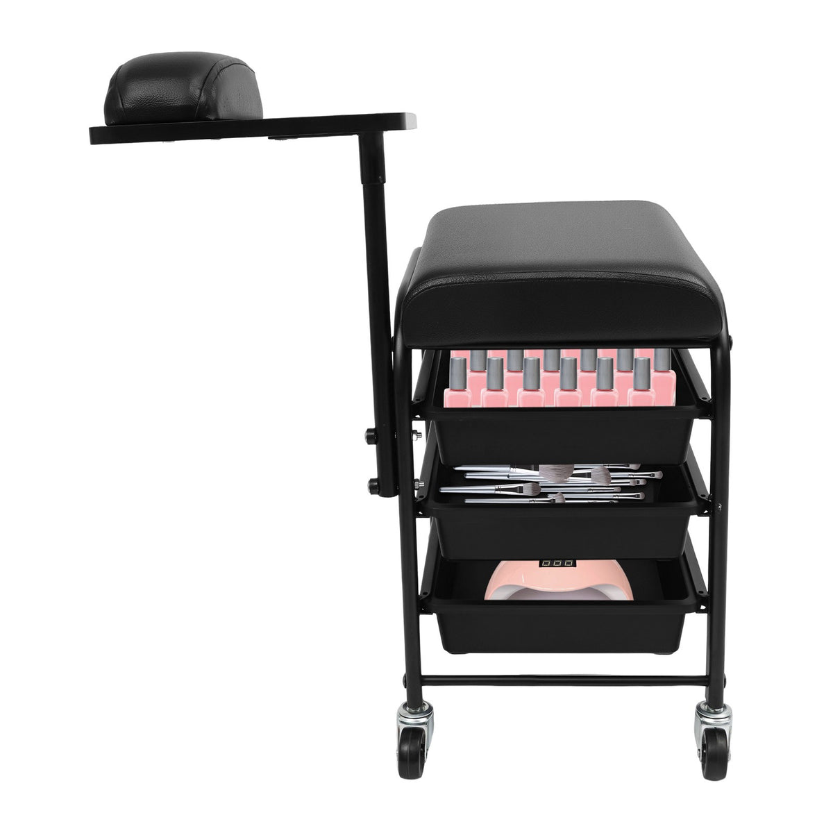 Portable Nail & Beauty Salon Cart with Drawers and Casters
