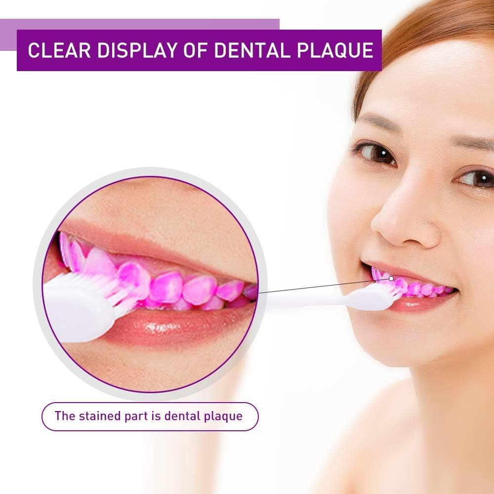 Dental Plaque Disclosing Tablets 36 Count - Color Revealing for Kids & Adults