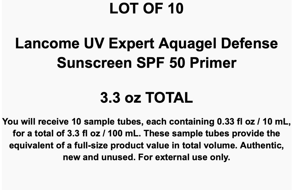 Lancome UV Expert Aquagel SPF 50 Sunscreen Primer Set 10x 0.33oz