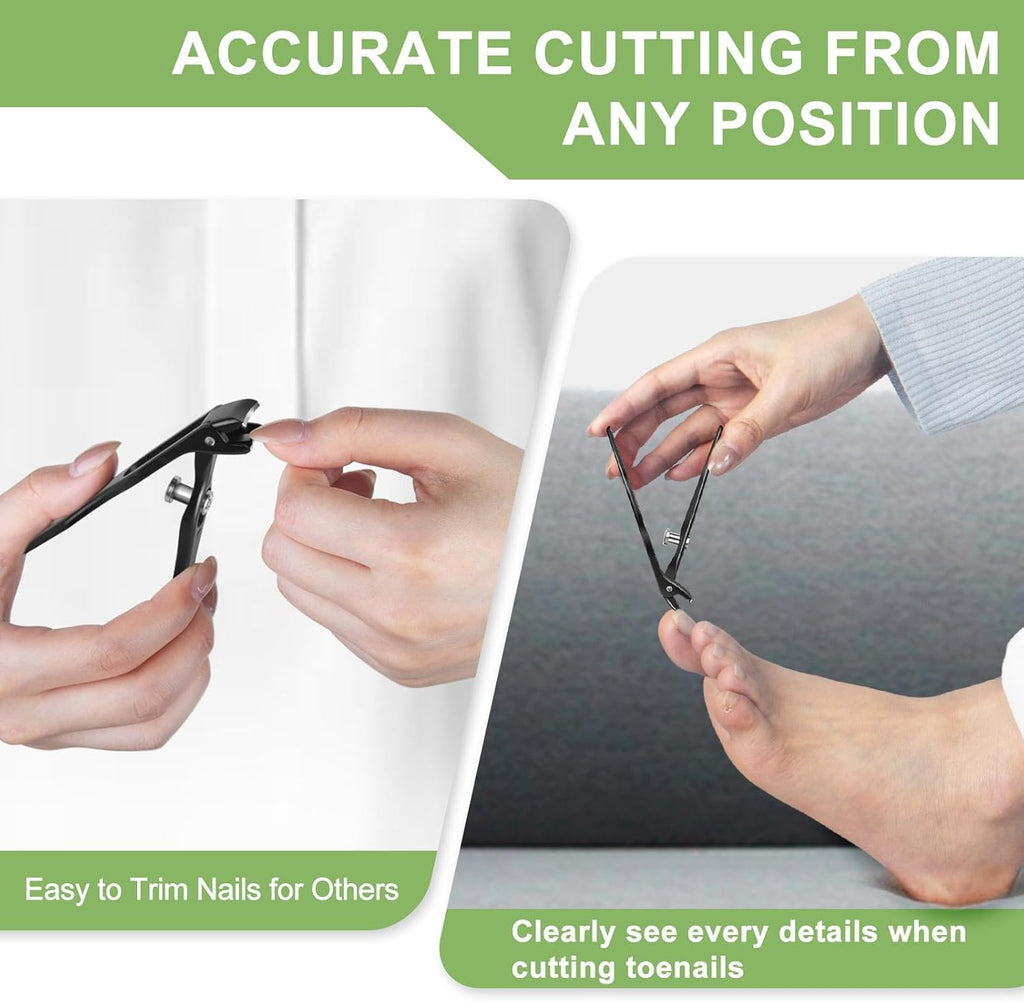 Heavy Duty Toenail Clipper with Long Handle & Angled Head for Thick Nails