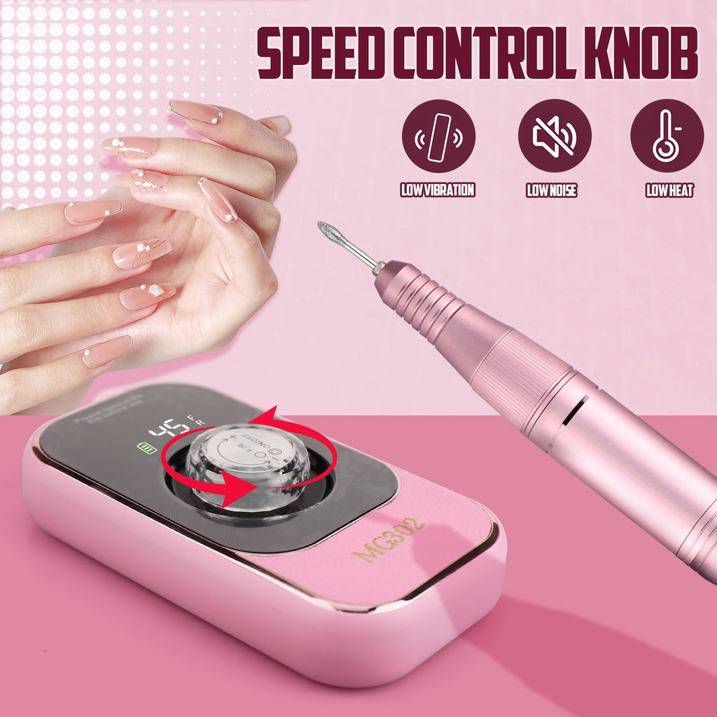 Rechargeable Electric Nail Drill Machine 45000RPM Portable Manicure Tool Set
