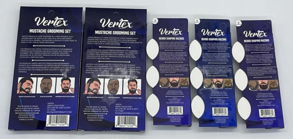 Mustache and Beard Grooming Razor Set - 4-Piece Beard Shaping & Styling Kit
