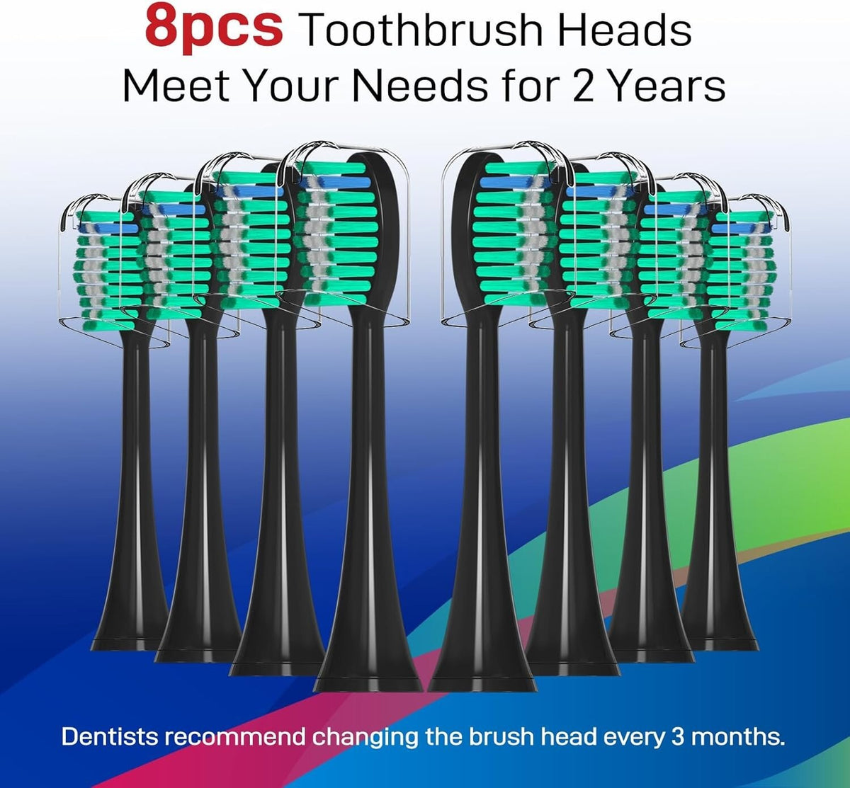 Replacement Toothbrush Heads for Aquasonic Black Series Vibe Series - Eco-Friendly & Soft Bristle
