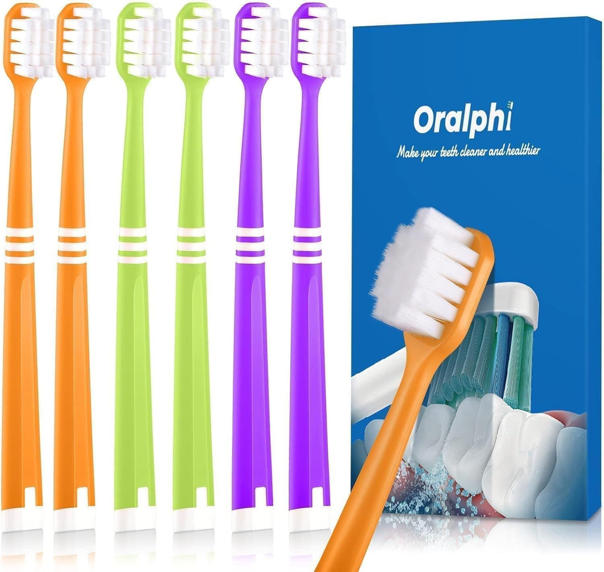 Extra Soft Toothbrush for Sensitive Gums, Wide Head & Gentle Bristles