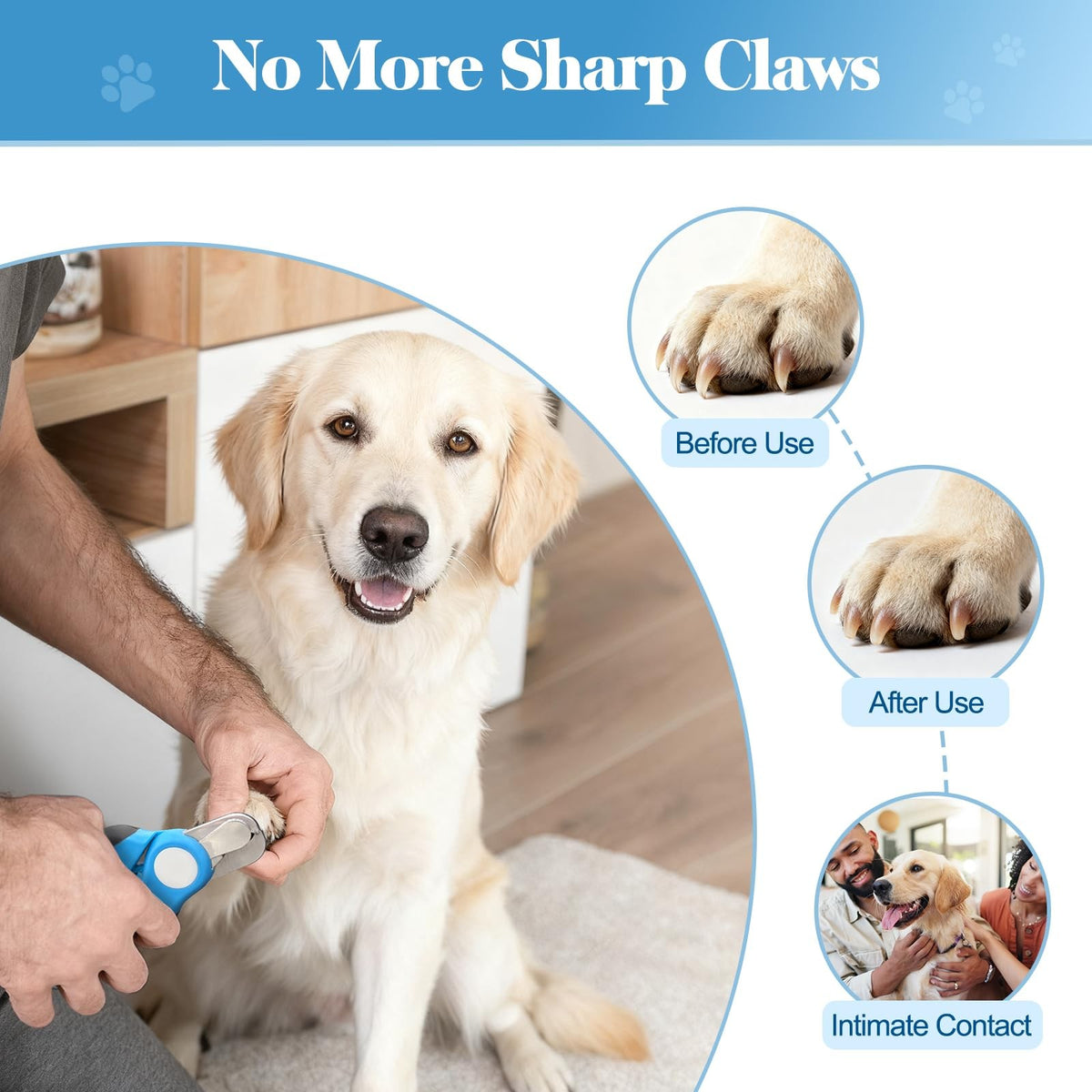 Heavy Duty Dog Nail Clippers & Trimmers with Safety Guard - Pet Grooming Tool