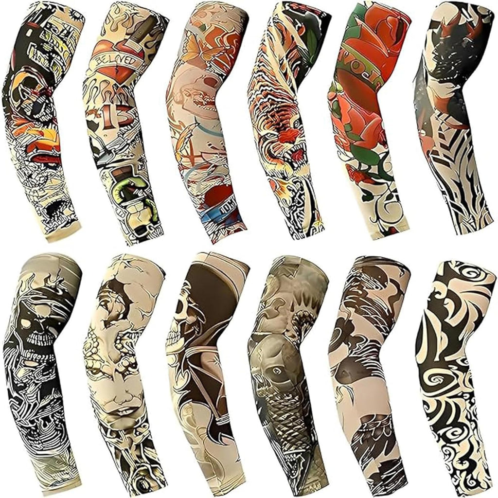 Tattoo Sleeves for Men 12-Piece Color Cover Arm Fake Tattoos