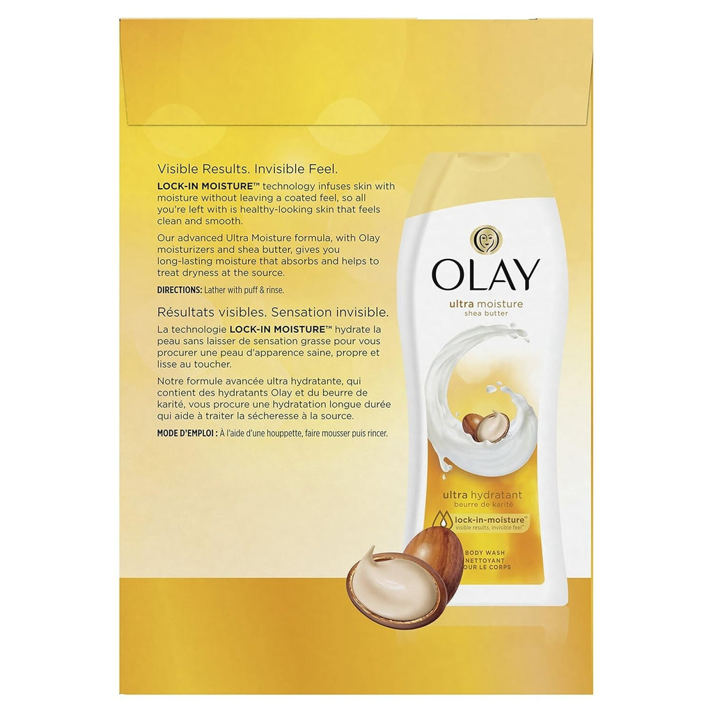 Olay Body Wash with Shea Butter - Pack of 2, 16 Fl Oz for Nourished Skin