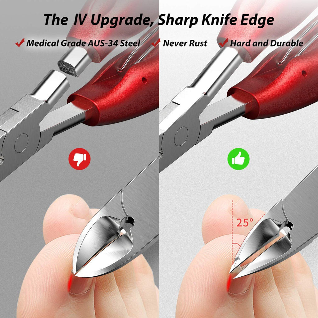 Heavy Duty Toenail Clippers for Thick & Ingrown Nails - Precision Nail Scissors