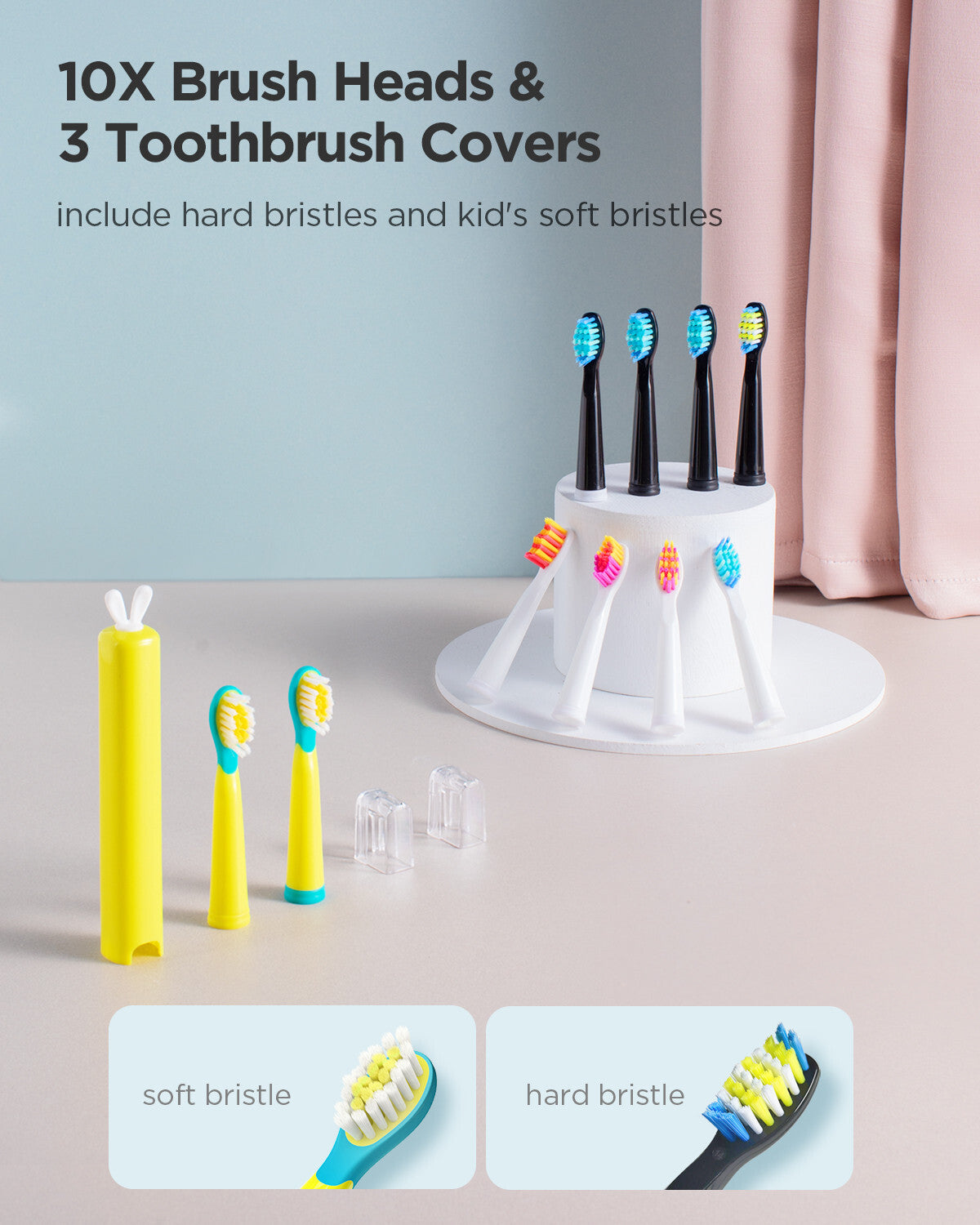 Electric Toothbrush Set with 10 Brush Heads, 3 Pack Rechargeable Sonic Oral Care