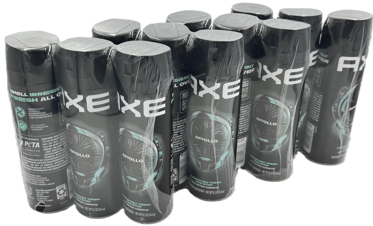 Men's Body Spray 12-Pack - AXE Apollo Sage Cedarwood 48H Odor Protection