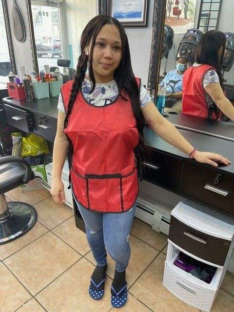 Unisex Hairdressing Cape Salon Apron for Barbers & Hairstylists - Red