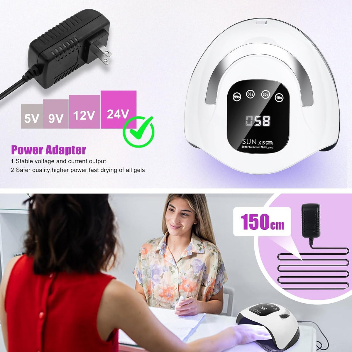 Professional UV LED Gel Nail Dryer Lamp 320W for Fast Curing Home & Salon