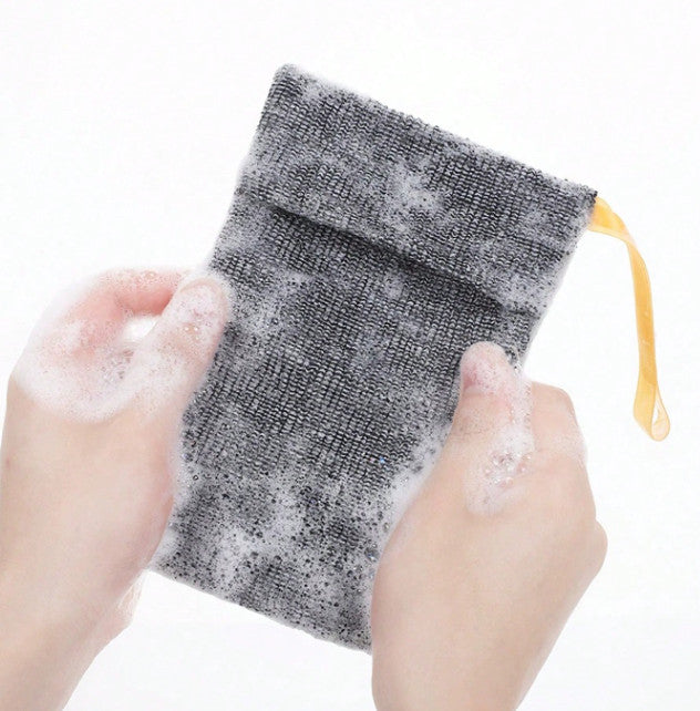 Exfoliating Mesh Soap Saver Bags Set of 2 with Hanging Cord