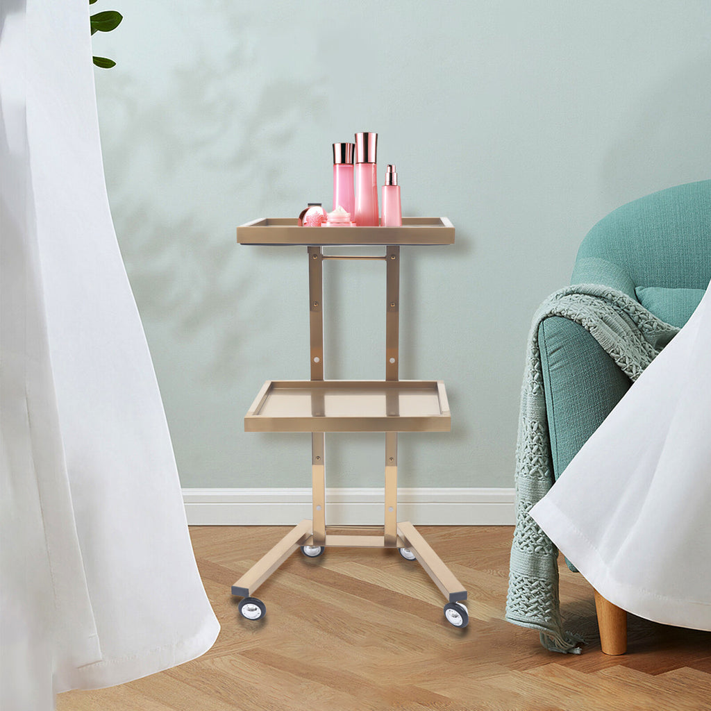 Stainless Steel 2-Tier Salon & Spa Utility Cart with Wheels