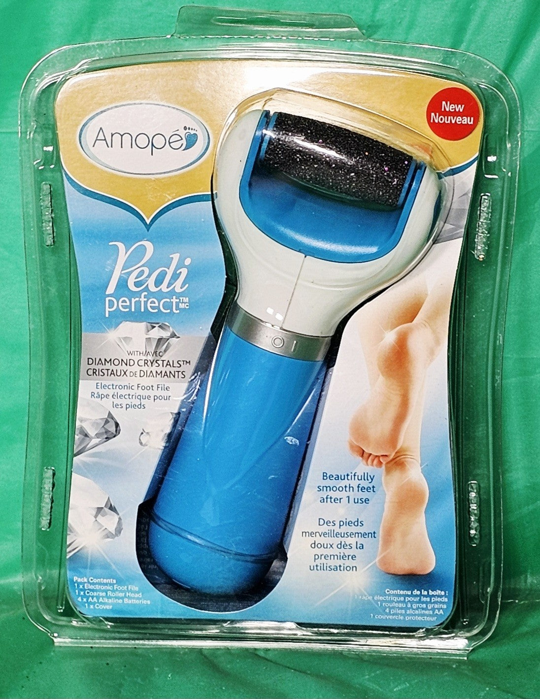 Electronic Foot File with Diamond Crystals - Amope Pedi Perfect Blue