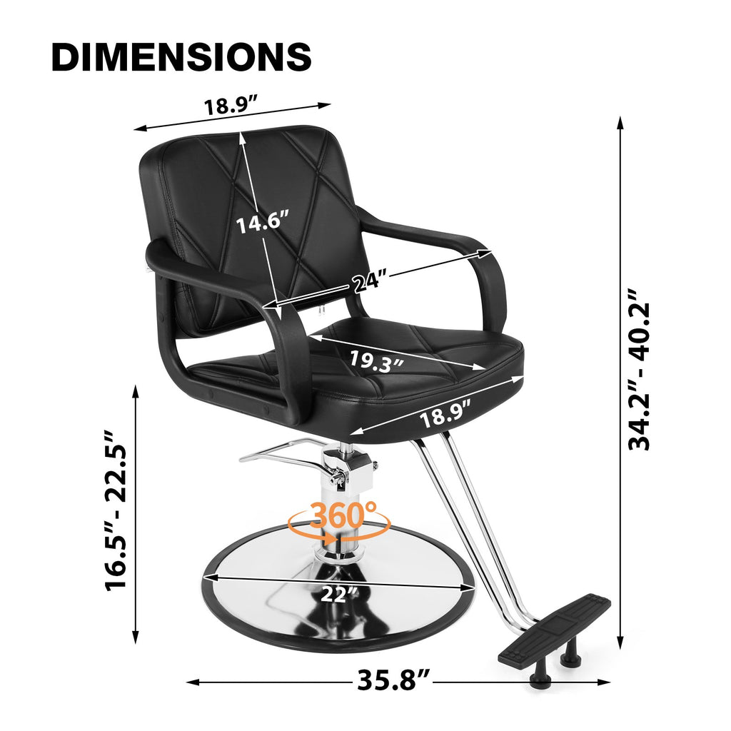 Pro Hydraulic Barber Chair for Hair Styling Salon & Spa