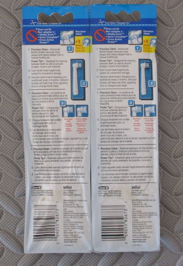 Oral-B Toothbrush Replacement Heads 6 Precision Clean + 2 Power Tip