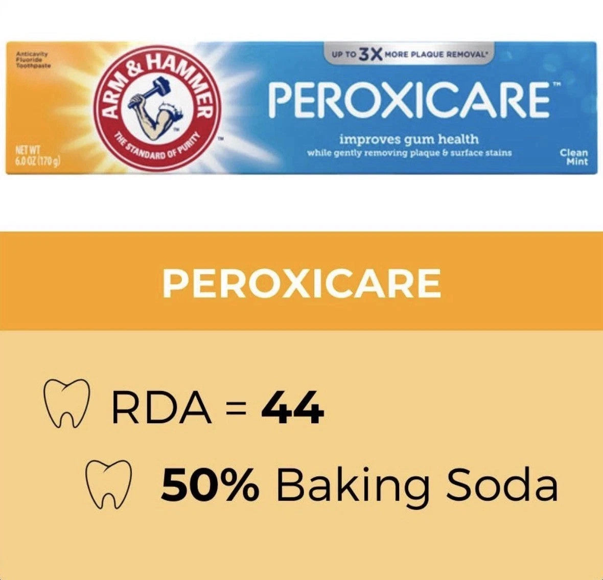 Arm & Hammer Fluoride Toothpaste with Whitening & Baking Soda - 6 oz Pack of 2