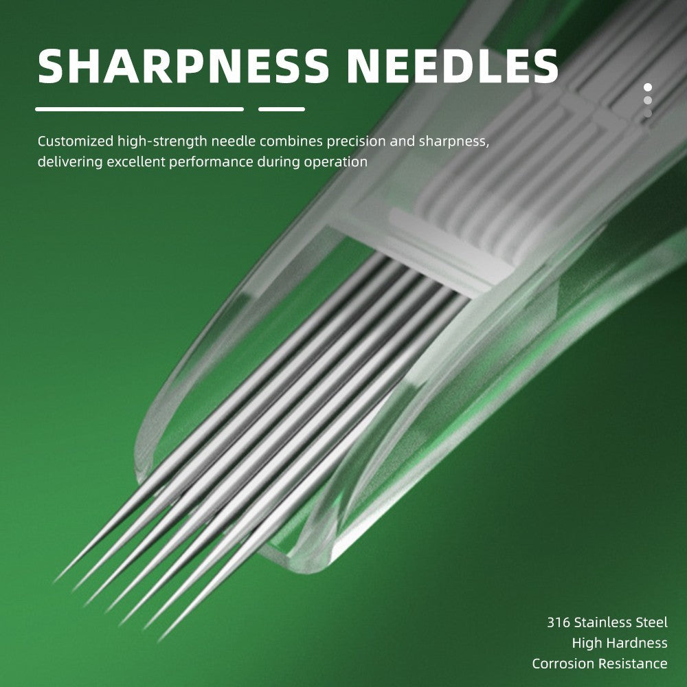 Tattoo Needle Cartridges 20pcs Box – Sterilized, Stainless Steel Round Liner