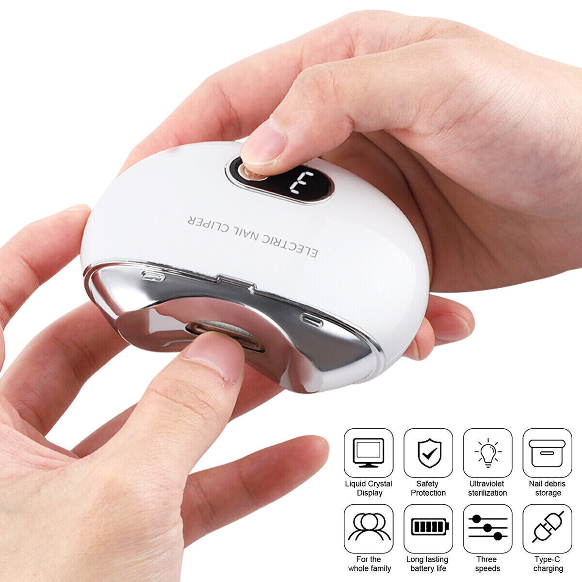 Electric Nail Clipper for Pedicure and Toe Nails - Automatic & Rechargeable