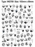 Galaxy Nail Stickers Set Moon Heart Butterfly Flowers for Nail Art