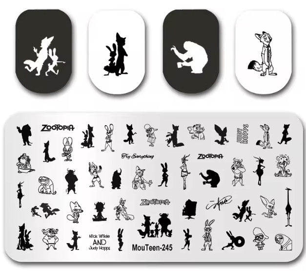Nail Stamping Plate MT245 Zootopia Nail Art Tool