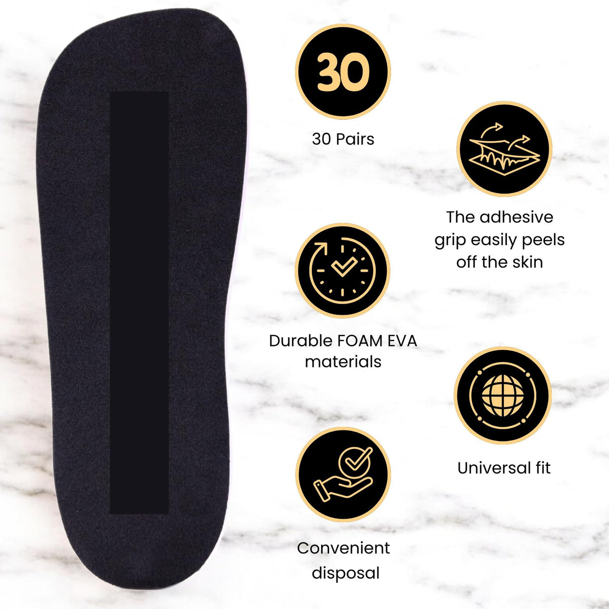 Disposable Spray Tan Feet Pads - 30 Pairs Non-Slip Foam Foot Protectors