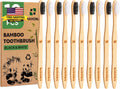 10 Pack Eco-Friendly Bamboo Toothbrushes with Medium BPA-Free Bristles