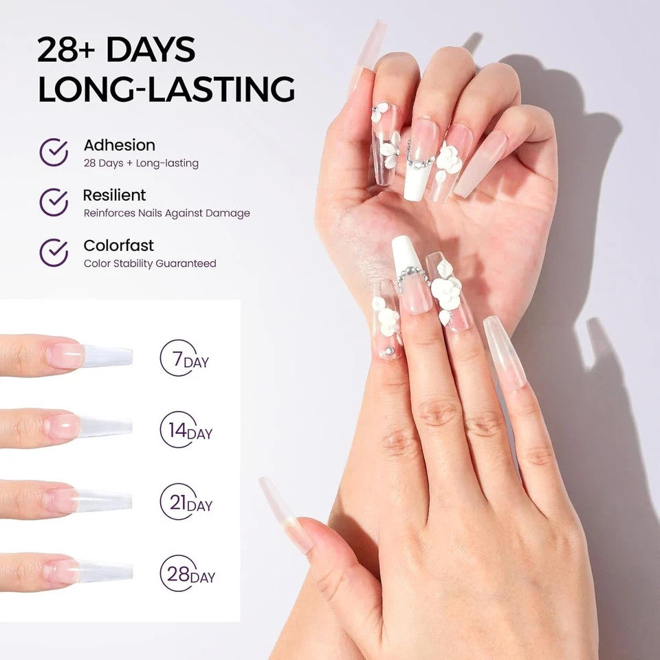 Acrylic Nail Kit with Clear Powder & Liquid - DIY Nail Art Set for Extensions & French Manicure