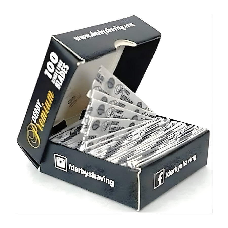 Derby Premium Single Edge Razor Blades for Safety & Barber Razors