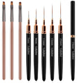 8Pcs Nail Art Brush Set with Gel Builder & Liner Brushes for Professional & DIY Nails